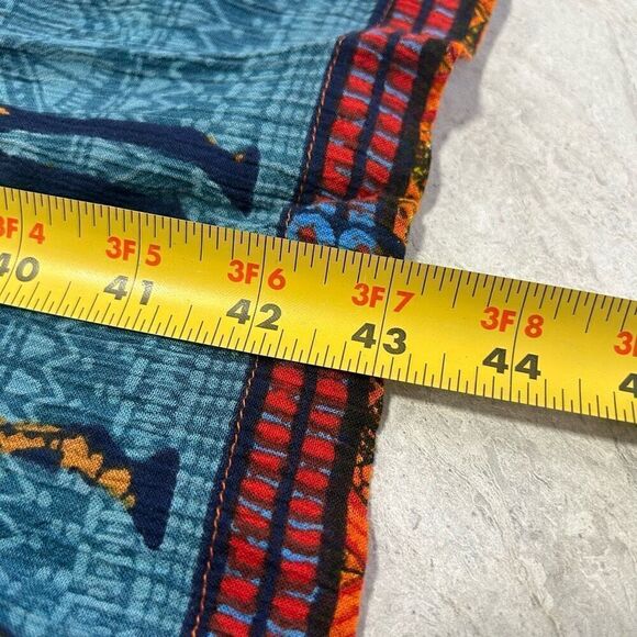 Go Softly Patio Multicolor Safari Giraffe Pleated Orange Dress Size L - Picture 13 of 14